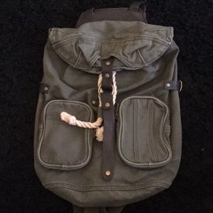 American Eagle canvas dark green backpack